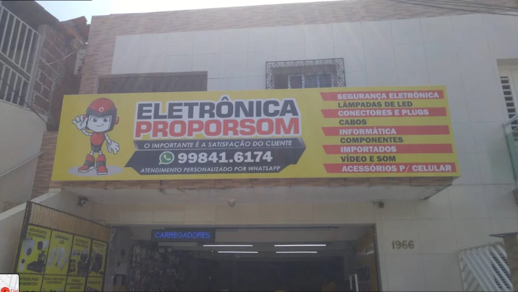 Fachada da Eletrônica Proporsom em Fortaleza